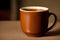 A brown mug. Coffees Embrace. A Toasty Brown Mug. Generative AI