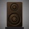 Brown music speaker on gray background, vector illustration, eps 10