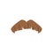 Brown mustache facial hair style, The painters brush, Lampshade moustache, vector barbershop gentleman hipster whisker