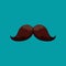 Brown mustache icon and simple flat symbol for website,mobile,logo,app,UI
