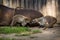 Brown-nosed Coati portrait in nature