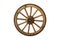 Brown old wooden wheel