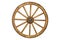 Brown old wooden wheel