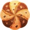 Brown And Orange Spiral Chocolate Cookies Flat