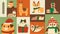 Brown and Orange Vintage Christmas Desktop Wallpaper