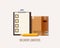 Brown package box check list pencil realistic 3d icon o