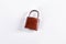 Brown padlock on white background.