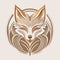 Brown and Pale Brown Fox: AI Generative Wood Carving Logo