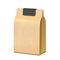 Brown paper carry bag with black label 3D