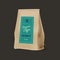 Brown Paper Food Bag Package Of Coffee. Vector mockup Template. Vector packaging design.