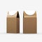 Brown paper food box packaging with clipping path