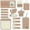 Brown paper object set