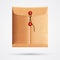 Brown paper postal envelope. Vector illustration