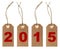 Brown paper tag with string. New Year 2015