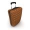 Brown patterned suitcase