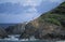 Brown pelicans\' colony on cliffs, Trinidad.