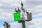 Brown Pelicans sitting on Coastal Water Navigation Markers