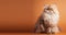 brown persian cat portrait orange background