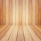 Brown pine wooden empty space. perspective wall. For display or