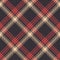 Brown plaid pattern vector. Tartan check plaid in dark brown, coral, and beige.