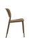 Brown plastic outdoor chair, side view. Cafe or home furniture.