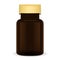 Brown Plastic Pill Bottle. 3d Medical Can Package