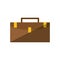 brown portfolio suitcase business flat icon