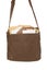 Brown postman bag with mails on white background