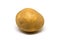 Brown potato on white background. Traditional vegetable isolate image. Single potato unpeeled photo closeup