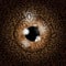 Brown realistic eyeball on a number background