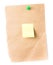 Brown Recycled paper sticky note With Push Pin and mini yellow s