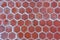 Brown red hexagonal clay tiles texture background