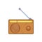 Brown retro style radio receiver icon