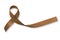 Brown ribbon awareness on anti-tobacco, colon cancer helping campaign for people living with illness or disease