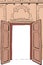 Brown Rococo Doorway Illustration