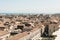 On brown roofs of old houses