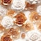 Brown Rose Flowers Glitter Super Detail Seamless Background. Generative AI