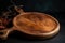 Brown Round Cutting Board: Essential Kitchen Utensils (AI Generated)