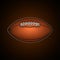 Brown Rugby Ball. Cartoon style oval shaped ball. American football accessories.