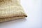 brown sackcloth texture background, folded burlap fabric textile for design