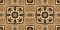 Brown safari animal print patchwork seamless border pattern. Natural quilt clash damask style in brown printed fabric