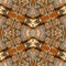 Brown safari animal print patchwork seamless pattern. Natural quilt clash damask style in brown printed fabric effect