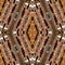 Brown safari animal print patchwork seamless pattern. Natural quilt clash damask style in brown printed fabric effect