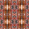 Brown safari animal print patchwork stripe seamless pattern. Natural quilt clash style in brown printed fabric effect