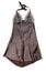 Brown satin ladies` nightgown. Isolate on white