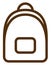 Brown school bag, icon