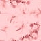 Brown Seamless Background. Pink Pattern Background. Gray Tropical Leaves. Blur Flower Hibiscus. Coral Watercolor Leaf.