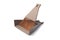 Brown set of brush and dustpan, household cleaning utensil with isolated