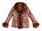 Brown sheepskin coat with fur