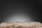 Brown sheepskin texture on gray background